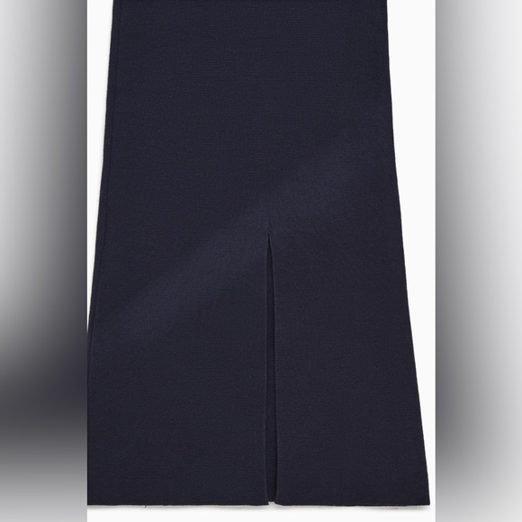 COS black flared slit-cuff ankle knit trouser pants XS casual quiet luxury basic - Picture 2 of 10